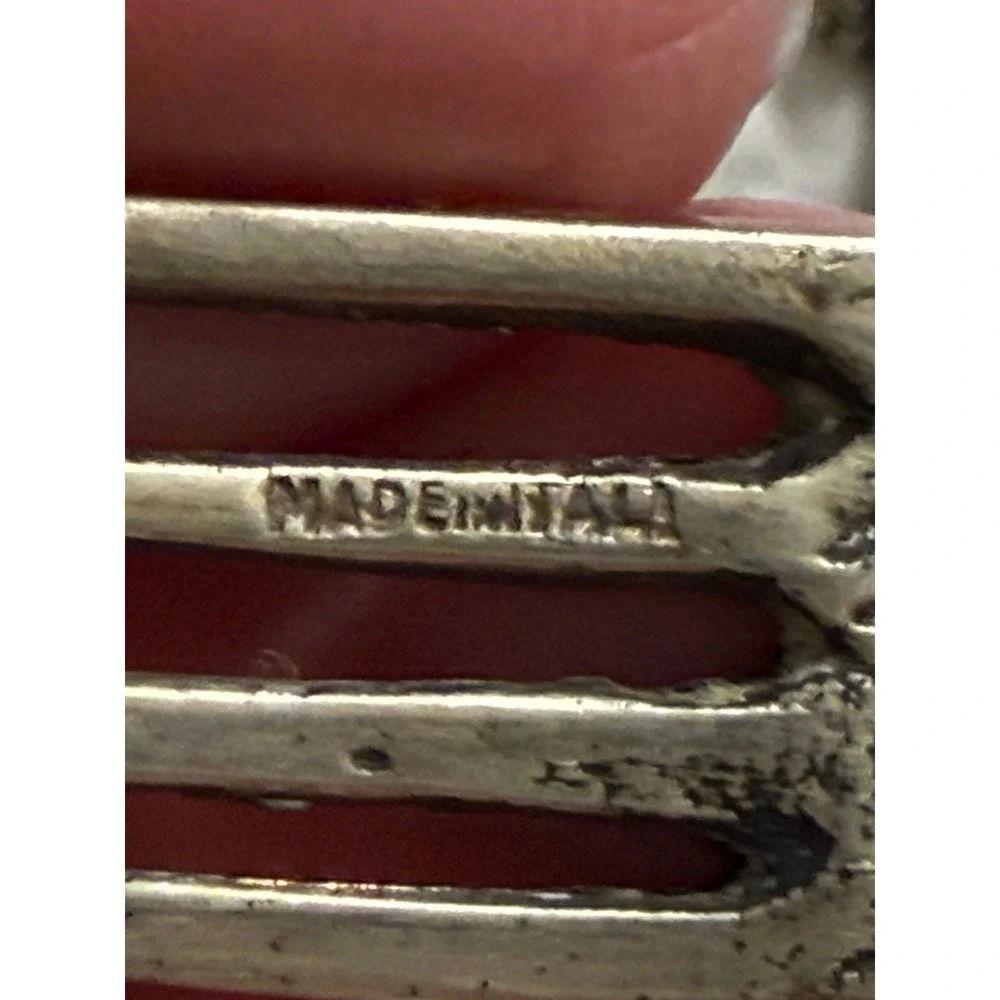 Flatware Set Small Fork, Knife, Spoon Silver Ornate Italian Vintage Figural Set